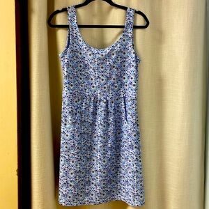 Floral Shades of Purple and Blue Nylon Dress